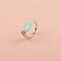 Fashionable Copper Plated Gold Ring with Zircon Stones for Women