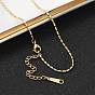 Ion Plating(IP) 304 Stainless Steel Oval Ball Chain Necklace for Men Women