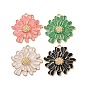 Подвески из эмали и сплава, золотые, цветочный шарм
