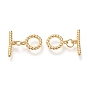 Brass Toggle Clasps, Long-Lasting Plated, Twist Ring & Bar
