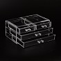 Cuboid Plastic Bead Containers, 4 Compartments, 23.9x13.5x10.5cm