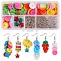 DIY Earring Making, with Acrylic/Wood Sewing Buttons, Glass Pendants, Brass Earring Hooks and Iron Findings