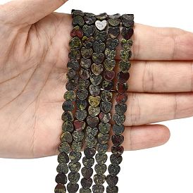 Натуральный дракон яшма кровь бисер пряди, сердце