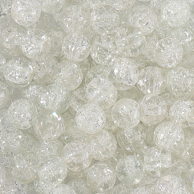 3нити стеклянных бусин с эффектом кракле, окрашенные распылением, круглые, два тона