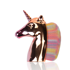 Pinceau de maquillage pour fond de teint en fibre de forme de licorne, outils de maquillage cosmétique pour le visage femme, poignée en plastique