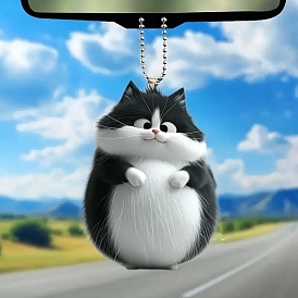Акриловые подвесные украшения для кошек, для украшения зеркала заднего вида автомобиля