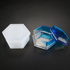 Moules en silicone pour boîte hexagonale, moules de stockage, pour la résine UV, fabrication artisanale de résine époxy