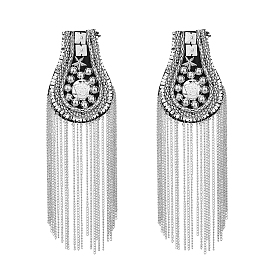 2 модные погоны с кисточками, значок на плече, с железными цепями и булавкой, ткань выводы