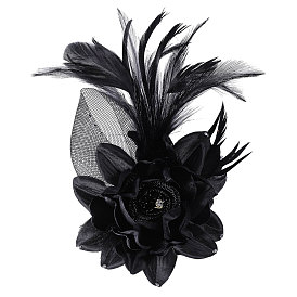 Булавки для одежды с цветочными перьями и железные булавки, с шариками из смолы и полиэстером