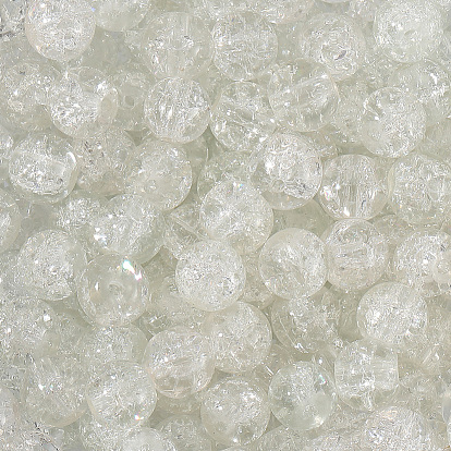 3нити стеклянных бусин с эффектом кракле, окрашенные распылением, круглые, два тона