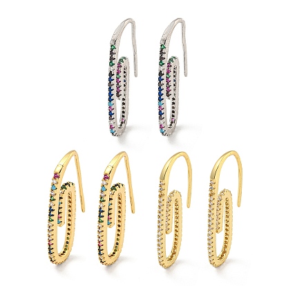 Латунное покрытие стойки, серьги с подвесками из латуни с микропаве и прозрачным кубическим цирконием, без кадмия и без свинца, долговечный, скрепка для бумаг