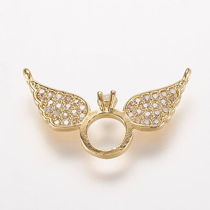 Латунные микро проложить кубического циркония подвески, ангел