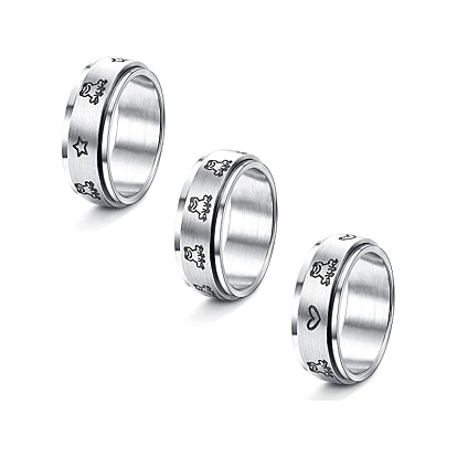 Вращающиеся кольца из нержавеющей стали, с лягушкой рисунком