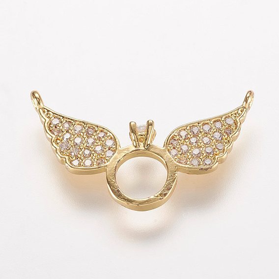 Латунные микро проложить кубического циркония подвески, ангел