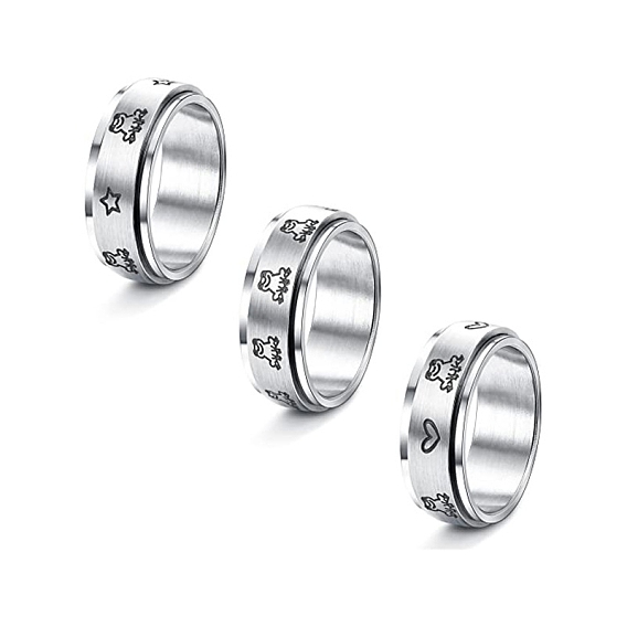 Вращающиеся кольца из нержавеющей стали, с лягушкой рисунком