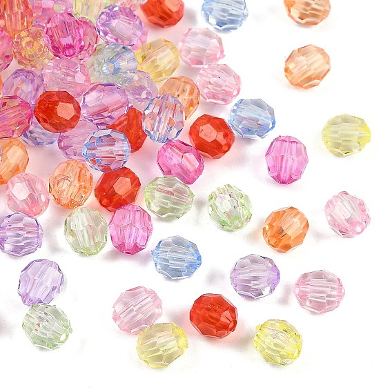 Прозрачные акриловые бусины, граненые, конус