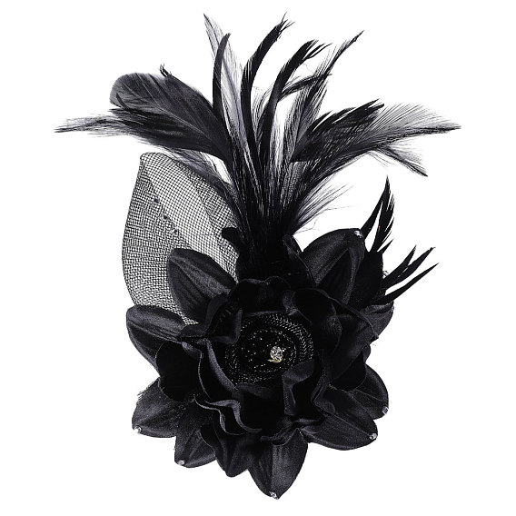 Булавки для одежды с цветочными перьями и железные булавки, с шариками из смолы и полиэстером