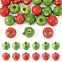 20Pcs 2 Colors Handmade Porcelain Beads, Apple, Bright Glazed Porcelain