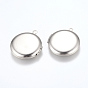 316 Stainless Steel Locket Pendants, Photo Frame Charms for Necklaces, Flat Round
