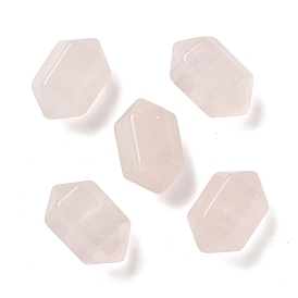 Бусины-пули из натурального розового кварца с двумя концами, заостренные, гранёные