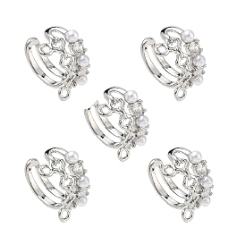 Shegrace Messing-Manschettenohrring-Verschlüsse, mit abs kunststoff, Nickel frei