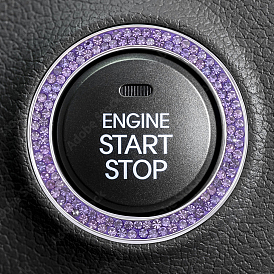 2шт. самоклеящиеся автомобильные наклейки из платинового сплава со стразами, блестящие наклейки на ручку кнопки зажигания с кнопкой запуска двигателя, украшения для авто своими руками