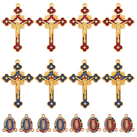 Наборы для самостоятельного изготовления четок из бусин, включая подвески из эмалевого сплава и звенья люстр