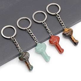 Gemstone Keychain, Heart Key