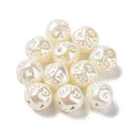 Abs perles en plastique, de couleur plaquée ab , ronde irrégulière