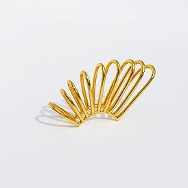 Латунные полые пружинные серьги-манжеты