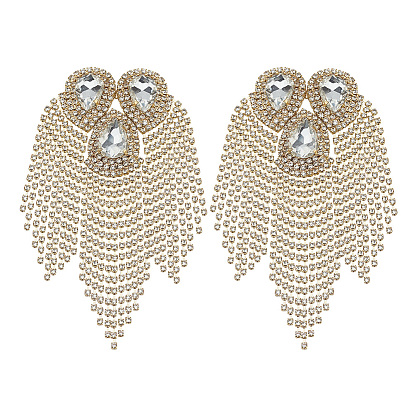 2шт. железная кисточка эполет, со стразами, значок на плече