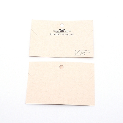 Картонных карт дисплей ювелирных изделий, для подвешивания браслетов и ожерелий, прямоугольник с рисунком слова