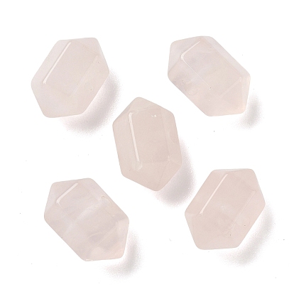 Бусины-пули из натурального розового кварца с двумя концами, заостренные, гранёные