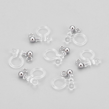 Stainless Steel Clip On Earring Finding, with Plastic