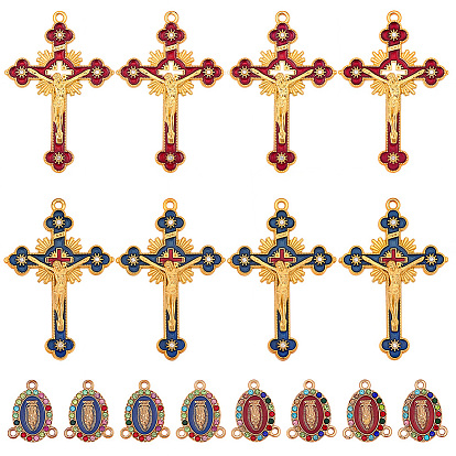 Наборы для самостоятельного изготовления четок из бусин, включая подвески из эмалевого сплава и звенья люстр