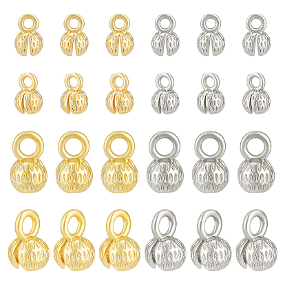 32шт 4 стиль латунные наконечники бусин, Калотте заканчивается, крышка раскладушки, цветок