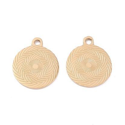 Ion Plating(IP) 316 Surgical Stainless Steel Pendants, Flat Round