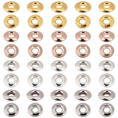 20Pairs 4 Colors 925 Sterling Silver Grommet Eyelet Findings, for Bag Making, Flat Round