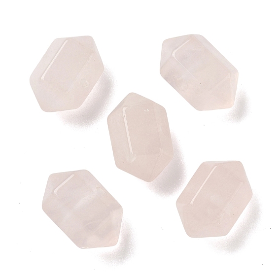 Бусины-пули из натурального розового кварца с двумя концами, заостренные, гранёные
