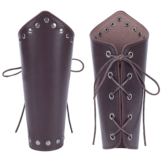 Регулируемые браслеты из кожаного шнура pu, с восковым шнуром и железной находкой, перчатка браслет, манжета на запястье