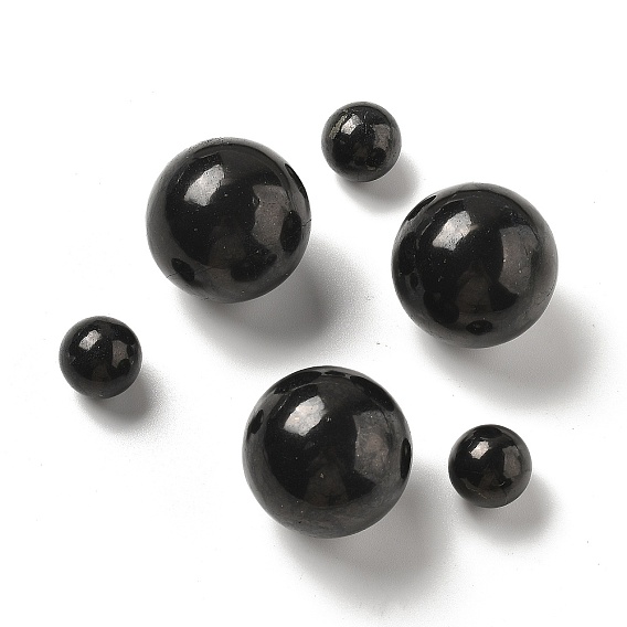 Шарики из натурального шунгита, бусины без отверстий , без отверстий, круглый шар