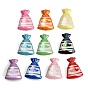Cuentas acrílicas opacas con relieve y baño UV, iridiscente, bolsa de la suerte con estampado de corazones