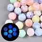 Светящиеся двухцветные прозрачные акриловые бусины, текстурированная круглая, светится в темноте, с блеском порошок