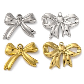 304 Stainless Steel Pendants, Bowknot Charm