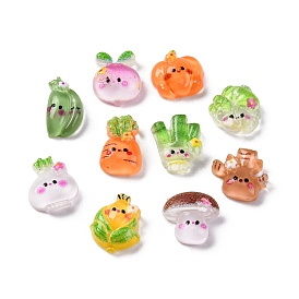 Мультяшные прозрачные кабошоны из смолы, имитация овощей