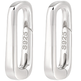 925 Кольца для пружинных замшевых заклепок из стерлингового серебра с двусторонней салфеткой для полировки серебра, овальные