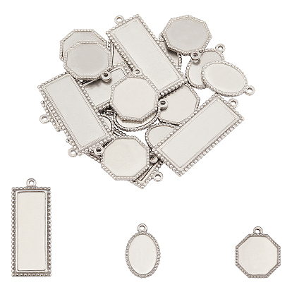304 Configuración de cabujón colgante del acero inoxidable, formas mixtas