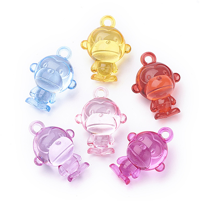 Transparent Acrylic Pendants, Monkey