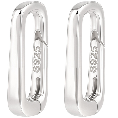 925 Кольца для пружинных замшевых заклепок из стерлингового серебра с двусторонней салфеткой для полировки серебра, овальные