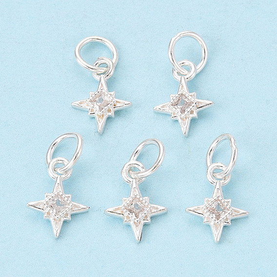 925 подвески в форме звезд из стерлингового серебра с прозрачным паве из циркония